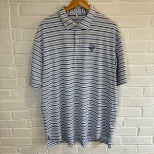 Peter Millar Summer Comfort Polo Shirt Blue White The Club At Ibis Men's XL